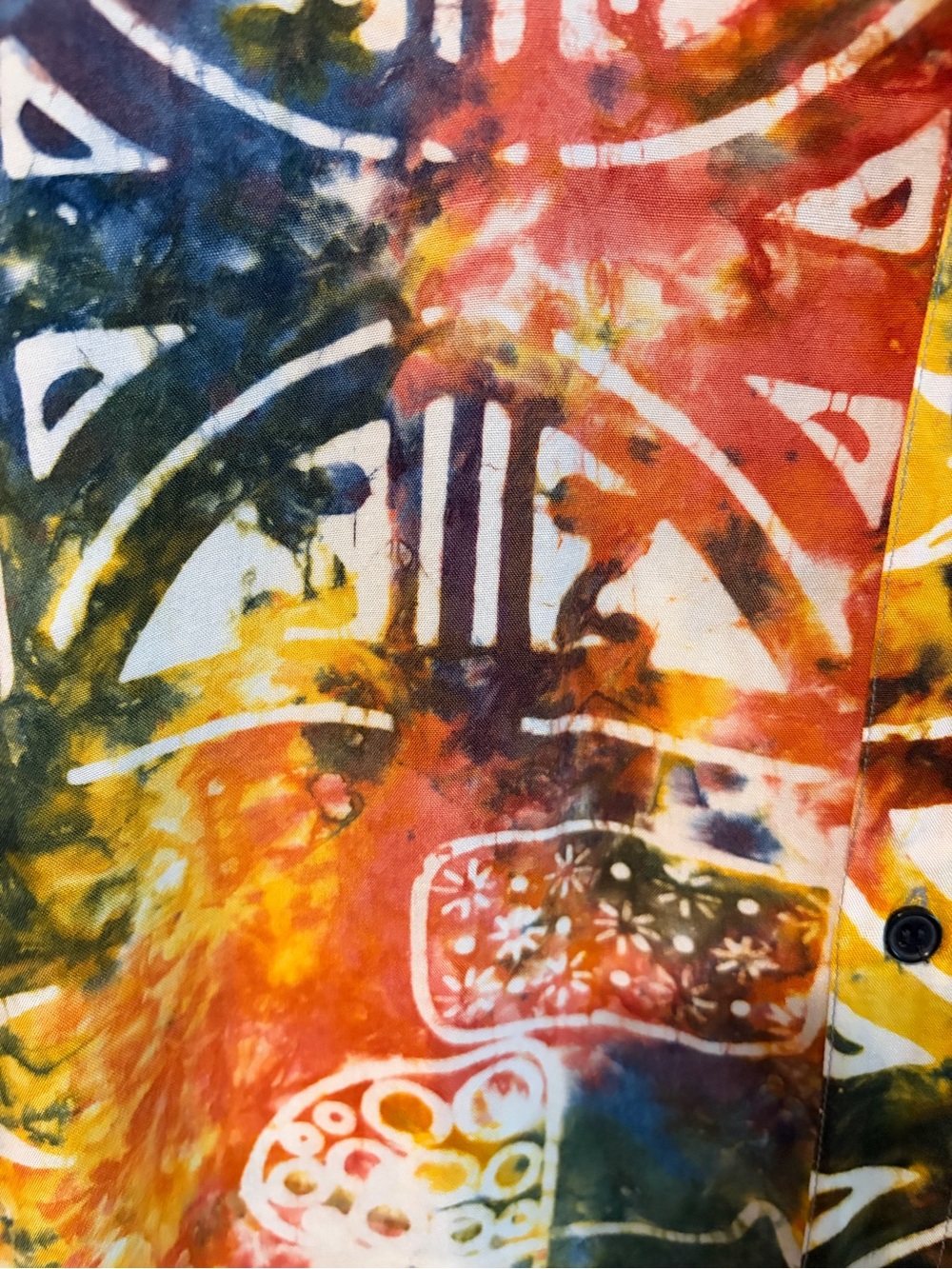 Sicarelli Batik Colorful Abstract Print Button-Up Shirt - Picture 3 of 6